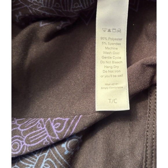 LuLaRoe Womens Leggings Size TC Black Pink Purple Mandalas‎ Paisley Floral NWT - Picture 3 of 3